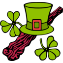 download Hat And Shillelagh Colour clipart image with 315 hue color
