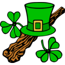 download Hat And Shillelagh Colour clipart image with 0 hue color