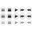 download Glossy Media Player Normal Active Focus Buttons clipart image with 90 hue color