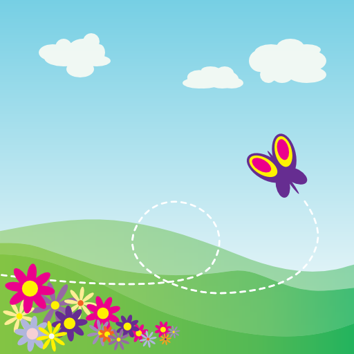 Cartoon Hillside With Butterfly And Flowers Clipart I2clipart Royalty Free Public Domain Clipart