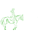 download Girl Riding A Horse clipart image with 135 hue color