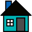 download Small House clipart image with 180 hue color