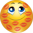 download Face Kissing Smiley Emoticon clipart image with 0 hue color