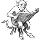 download Demon Reading Book clipart image with 0 hue color