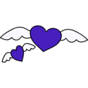 download Flying Hearts clipart image with 270 hue color