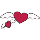 download Flying Hearts clipart image with 0 hue color