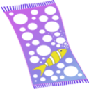 download Towel Blue With White Bubbles And Red Fish With White Strips clipart image with 45 hue color