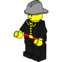 download Lego Town Fireman clipart image with 0 hue color