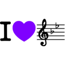 download I Love Music I Heart Bflat clipart image with 270 hue color