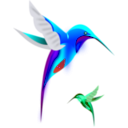 download Colibri Birds clipart image with 180 hue color