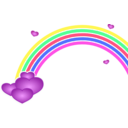 download Valentine Rainbow clipart image with 315 hue color