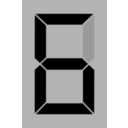 download Seven Segment Display Gray 6 clipart image with 0 hue color