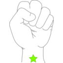 download Revolution Fist clipart image with 90 hue color