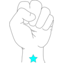 download Revolution Fist clipart image with 180 hue color