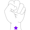 download Revolution Fist clipart image with 270 hue color