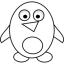 download Penguin Line Art clipart image with 0 hue color