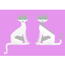 download Two Cats clipart image with 90 hue color