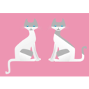download Two Cats clipart image with 135 hue color