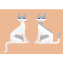 download Two Cats clipart image with 180 hue color