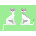 download Two Cats clipart image with 270 hue color