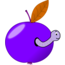 download Red Apple With A Worm clipart image with 270 hue color