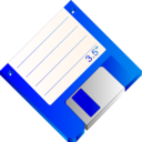 download 3 5 Floppy Disk Blue Labelled clipart image with 0 hue color