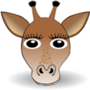 download Funny Giraffe Face Cartoon clipart image with 0 hue color