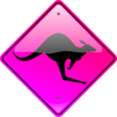 download Kangaroo Sign clipart image with 270 hue color