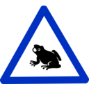 download Caution Frog Sign clipart image with 225 hue color