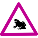 download Caution Frog Sign clipart image with 315 hue color