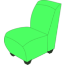 download Red Armless Chair clipart image with 135 hue color