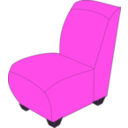 download Red Armless Chair clipart image with 315 hue color