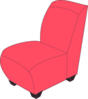 Red Armless Chair