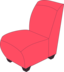 Red Armless Chair