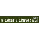 download Portland Oregon Street Name Sign Se Cesar Chavez 39th Street clipart image with 315 hue color