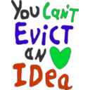 download You Can Not Evict An Idea clipart image with 135 hue color