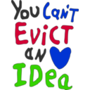 download You Can Not Evict An Idea clipart image with 225 hue color