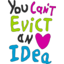 download You Can Not Evict An Idea clipart image with 315 hue color