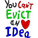 download You Can Not Evict An Idea clipart image with 0 hue color