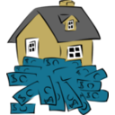 download House Sitting On A Pile Of Money clipart image with 45 hue color