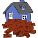 download House Sitting On A Pile Of Money clipart image with 225 hue color