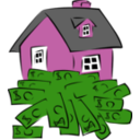 download House Sitting On A Pile Of Money clipart image with 315 hue color