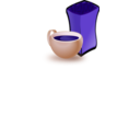 download Cup Of Coffee With Sack Of Coffee Beans clipart image with 225 hue color