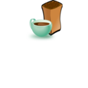 download Cup Of Coffee With Sack Of Coffee Beans clipart image with 0 hue color