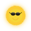 download Cool Sun clipart image with 0 hue color