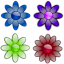 download Glossy Flowers 3 clipart image with 45 hue color