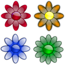 download Glossy Flowers 3 clipart image with 180 hue color