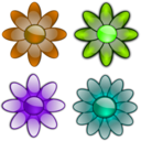 download Glossy Flowers 3 clipart image with 225 hue color