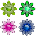 download Glossy Flowers 3 clipart image with 270 hue color