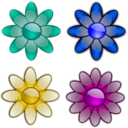 download Glossy Flowers 3 clipart image with 0 hue color